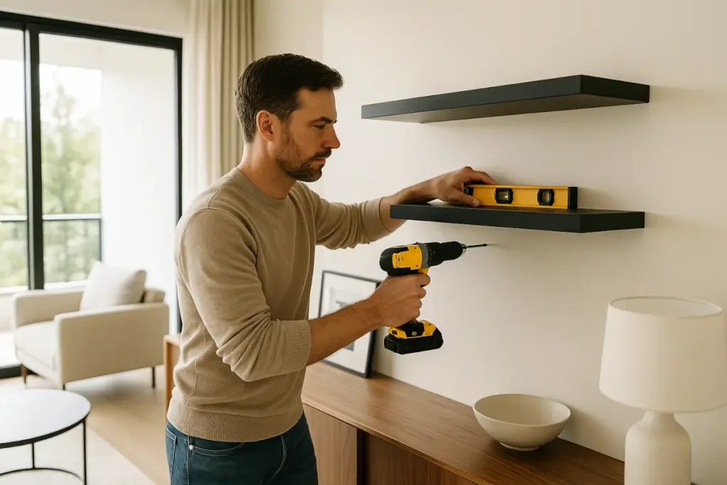 installing floating shelves