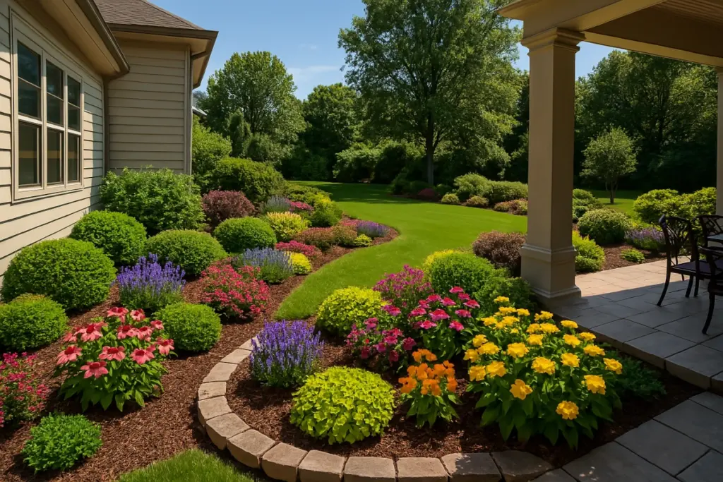 low-maintenance flower beds